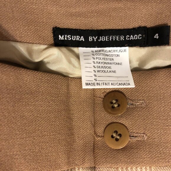 Camel And Cream Plaid Wool Blend Trousers - Picture 10 of 10